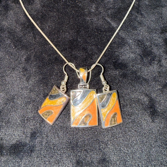 DaVinci Jewelry - DIVINCI 5 PIECE ENAMELED PENDANTS, EARRINGS, AND RING